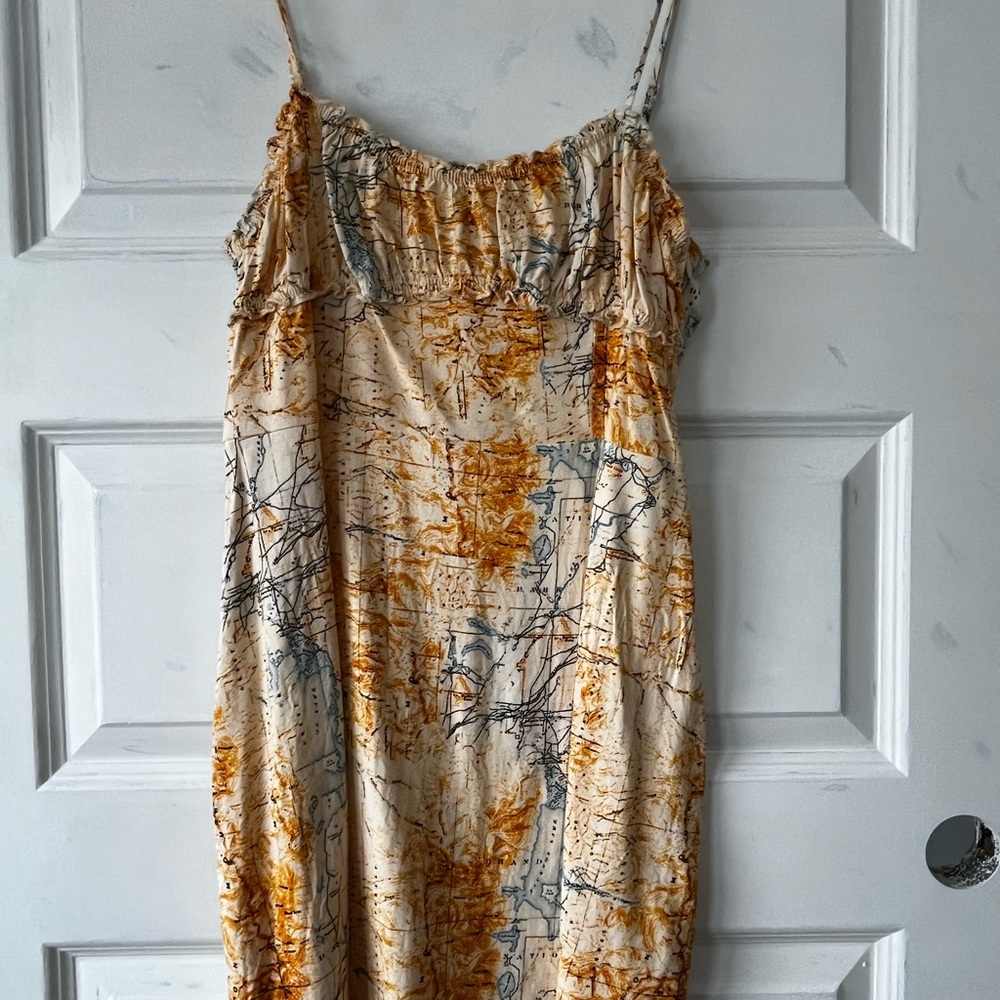 Urban Outfitters Mini Dress, Womens Size L By The Sea Map Print